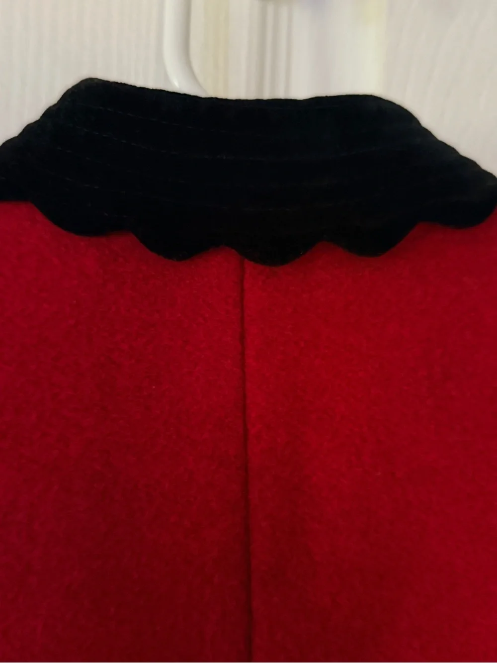 The Children's Place Red Coat Wool Black Trim Bows Holiday